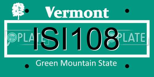 ISI108 Vermont License Plate