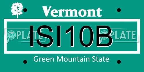 ISI10B Vermont License Plate