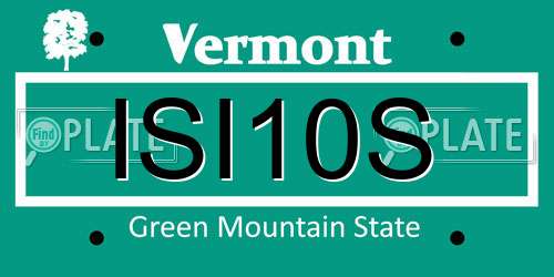 ISI10S Vermont License Plate