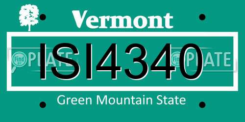 ISI4340 Vermont License Plate