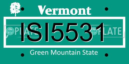 ISI5531 Vermont License Plate