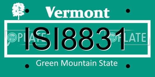 ISI8831 Vermont License Plate