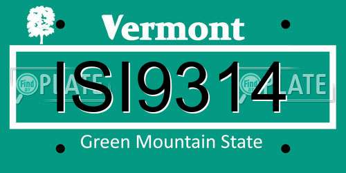 ISI9314 Vermont License Plate