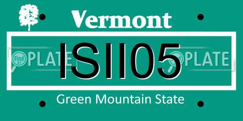 ISII05 Vermont License Plate