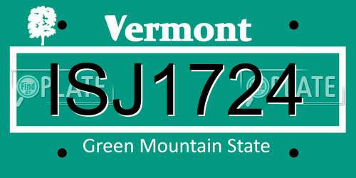 ISJ1724 Vermont License Plate