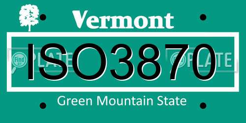 ISO3870 Vermont License Plate
