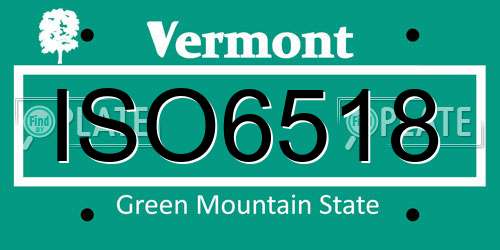 ISO6518 Vermont License Plate