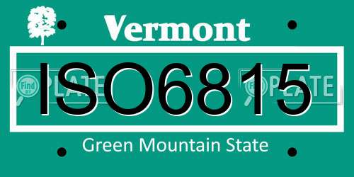 ISO6815 Vermont License Plate