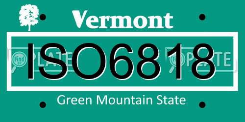 ISO6818 Vermont License Plate