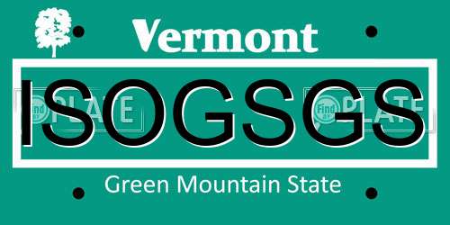 ISOGSGS Vermont License Plate