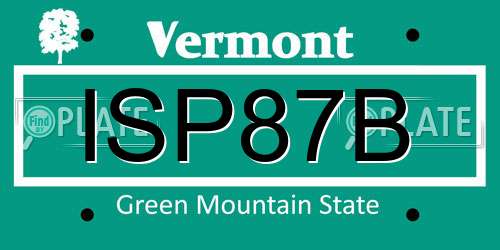 ISP87B Vermont License Plate
