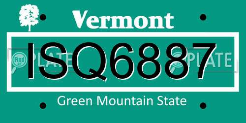 ISQ6887 Vermont License Plate
