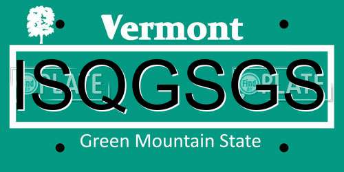 ISQGSGS Vermont License Plate