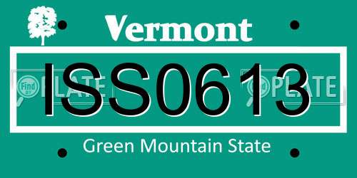 ISS0613 Vermont License Plate