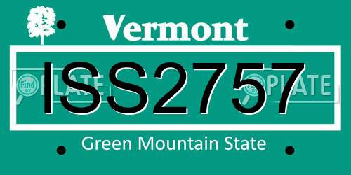 ISS2757 Vermont License Plate