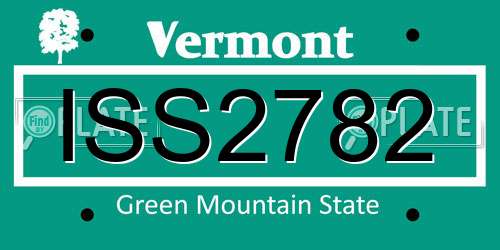 ISS2782 Vermont License Plate