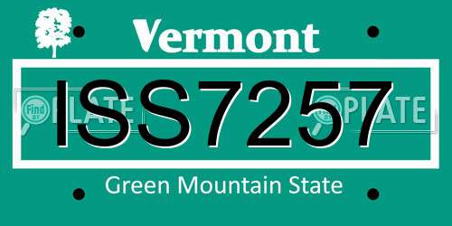 ISS7257 Vermont License Plate