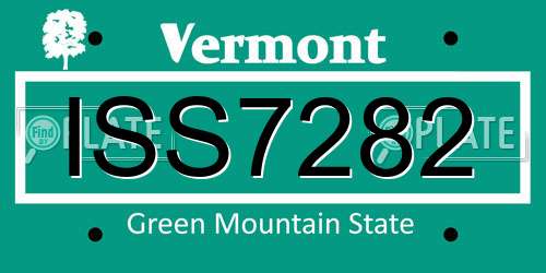 ISS7282 Vermont License Plate