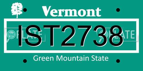IST2738 Vermont License Plate