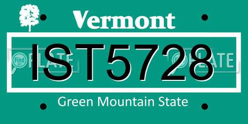 IST5728 Vermont License Plate