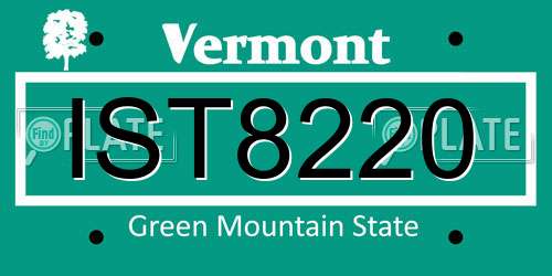 IST8220 Vermont License Plate