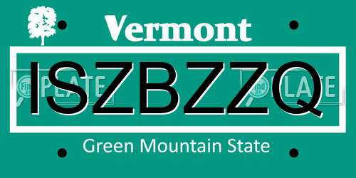 ISZBZZQ Vermont License Plate