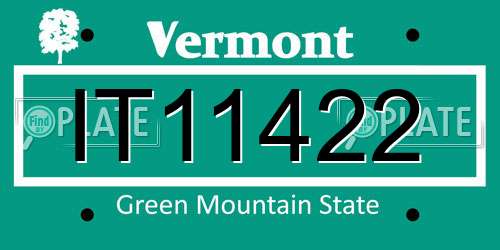 IT11422 Vermont License Plate