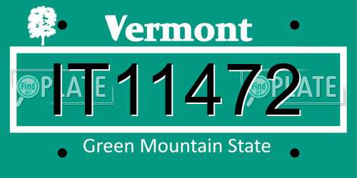 IT11472 Vermont License Plate
