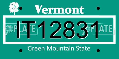 IT12831 Vermont License Plate