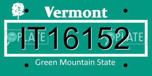 IT16152 Vermont License Plate