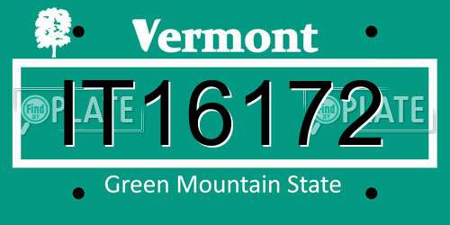 IT16172 Vermont License Plate