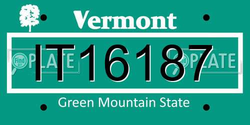 IT16187 Vermont License Plate