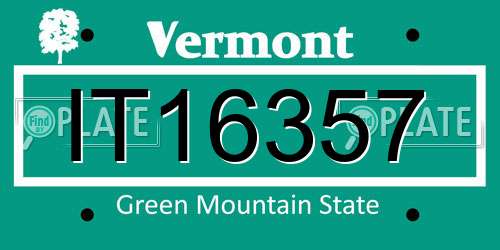 IT16357 Vermont License Plate
