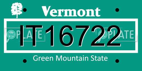 IT16722 Vermont License Plate