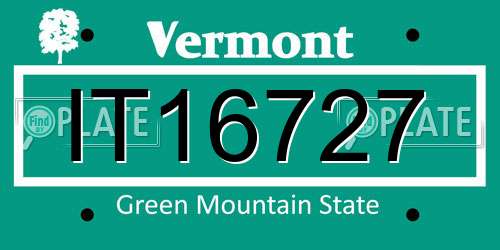 IT16727 Vermont License Plate