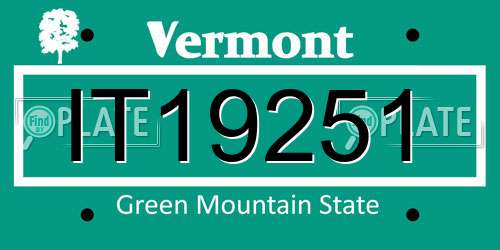 IT19251 Vermont License Plate