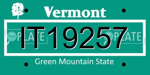 IT19257 Vermont License Plate