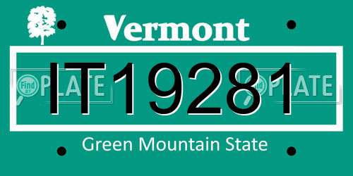 IT19281 Vermont License Plate