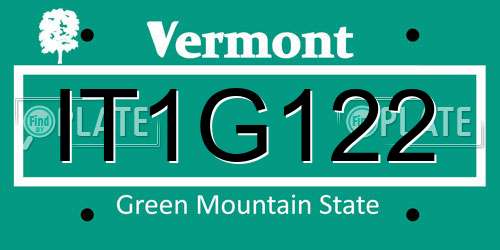 IT1G122 Vermont License Plate