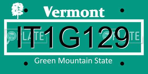 IT1G129 Vermont License Plate