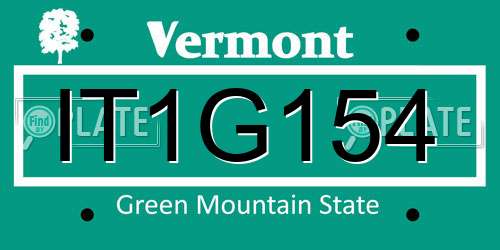 IT1G154 Vermont License Plate