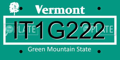 IT1G222 Vermont License Plate