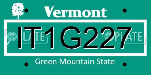 IT1G227 Vermont License Plate