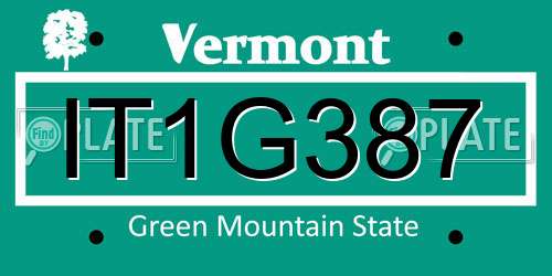 IT1G387 Vermont License Plate