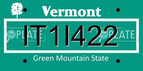 IT1I422 Vermont License Plate