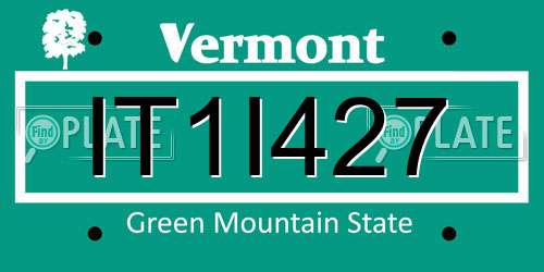 IT1I427 Vermont License Plate