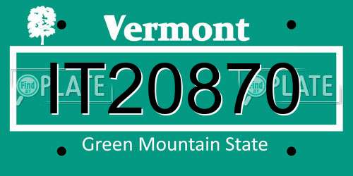 IT20870 Vermont License Plate