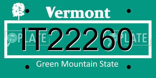 IT22260 Vermont License Plate