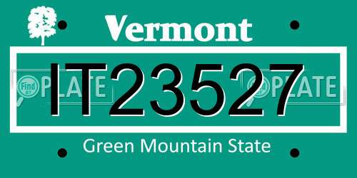 IT23527 Vermont License Plate