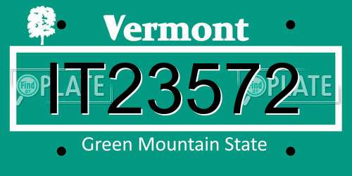 IT23572 Vermont License Plate
